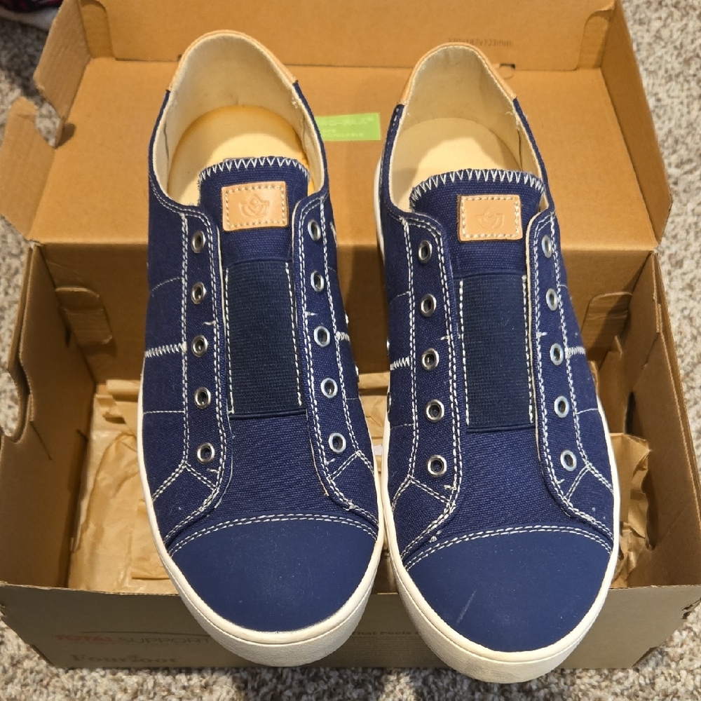 Navy Blue Slip-On Sneakers